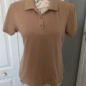 Active Basic Short Sleeve Brown Shirt with Buttons Size L.